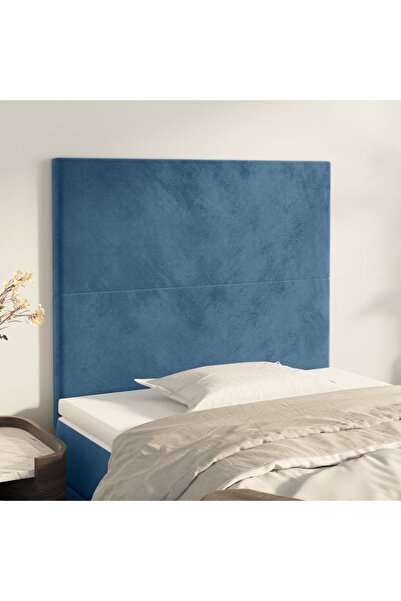 Concept Tăblii de pat, 2 buc, albastru închis, 80x5x78/88 cm, catifea