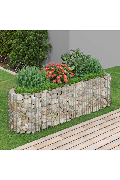 Concept Strat înălțat gabion, 190x50x50 cm, fier galvanizat