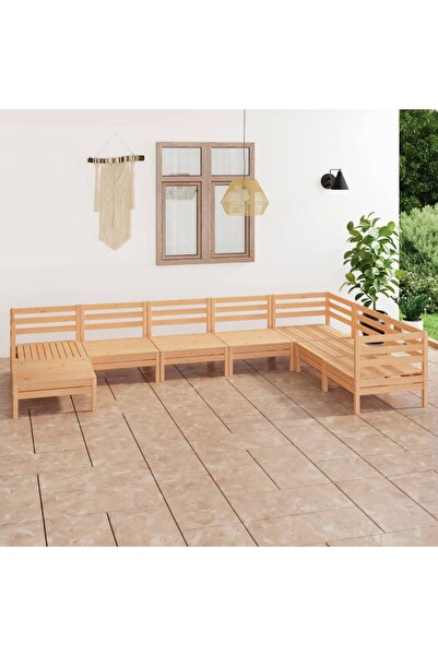 Concept Σετ επίπλων κήπου, 8 τεμάχια, από μασίφ ξύλο πεύκου