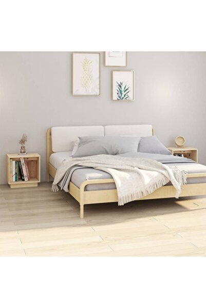 Concept Κομοδίνα, 2 τεμ., 40x30x40 εκ., μασίφ ξύλο πεύκου