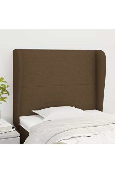 Concept Tăblie de pat cu aripioare maro închis 93x23x118/128 cm textil