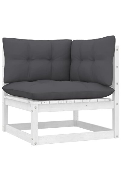 Concept Canapea colțar de grădină cu perne antracit, lemn masiv de pin