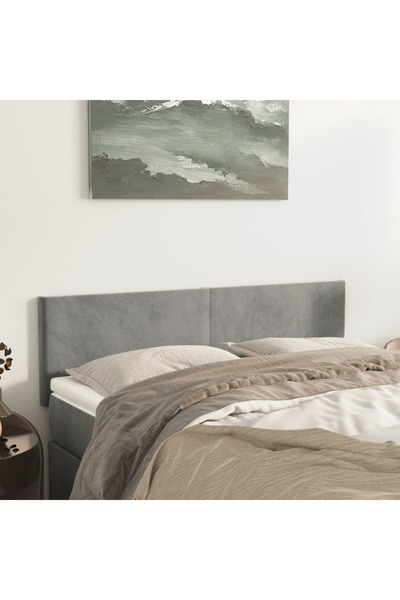 Concept Tăblii de pat, 2 buc., gri deschis, 72x5x78/88 cm, catifea