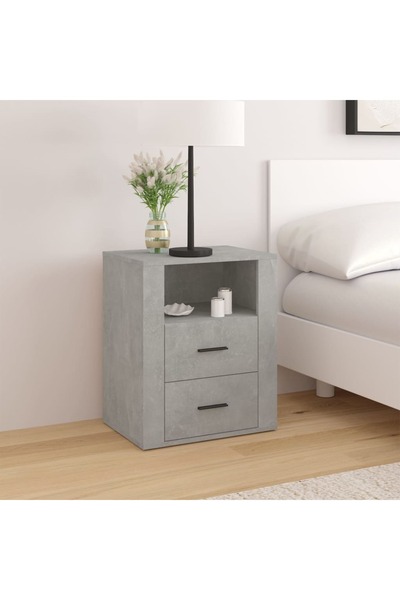 Concept Noptieră, gri beton, 50x36x60 cm, lemn prelucrat