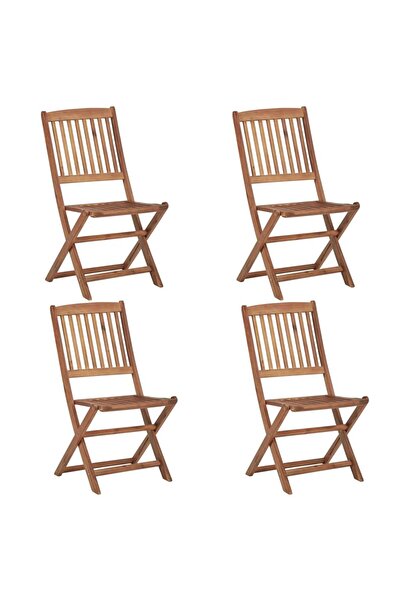 Concept Πτυσσόμενες καρέκλες εξωτερικού χώρου, 4 τεμ., από μασίφ ξύλο ακακίας