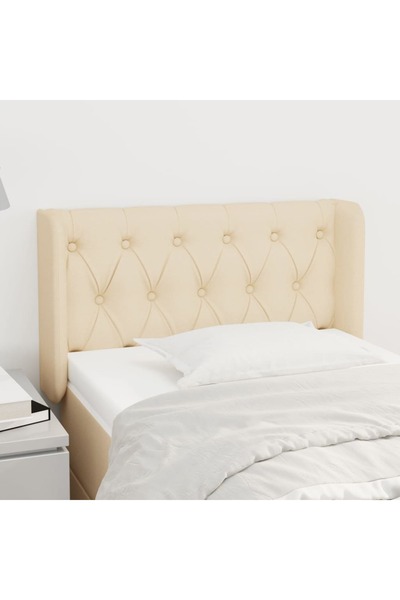 Concept Tăblie de pat cu aripioare crem 83x16x78/88 cm textil