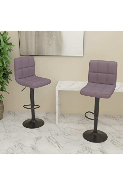 Concept Σκαμπό μπαρ, 2 τεμ., γκρι-μπεζ, ύφασμα