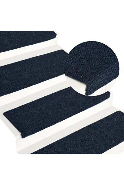 Concept Πατάκια σκαλοπατιών με ραφές, 15 τεμάχια, μπλε, 65x25 εκ.