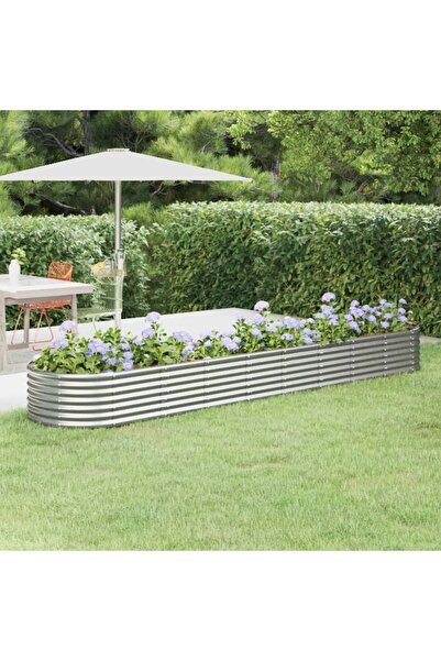 Concept Γλάστρα, ασημί, 368x80x36 cm, ατσάλι με ηλεκτροστατική βαφή πούδρας