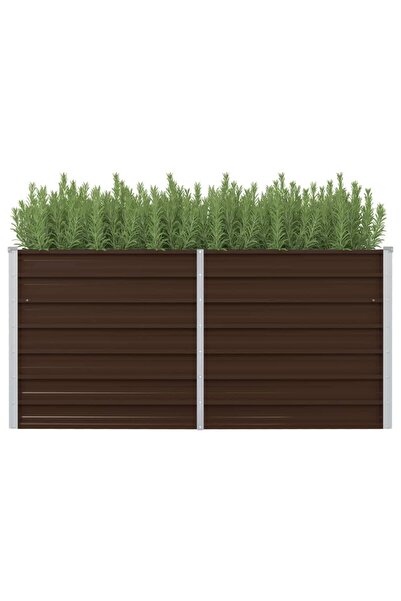 Concept Υπερυψωμένο παρτέρι κήπου, καφέ, 160x80x77 cm, γαλβανισμένο ατσάλι