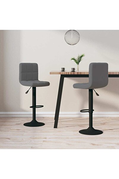 Concept Scaune de bar, 2 buc., gri închis, catifea