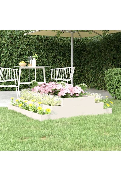 Concept Γλάστρα, λευκή, 110x110x27 cm, από μασίφ ξύλο πεύκου