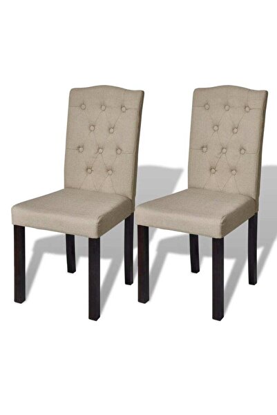 Concept Scaune de bucătărie, 2 buc., cafeniu, material textil