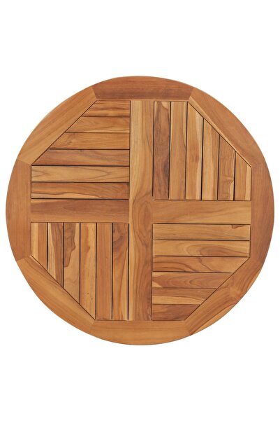 Concept Στρογγυλή επιφάνεια τραπεζιού, 80 cm, μασίφ ξύλο τικ, 2,5 cm