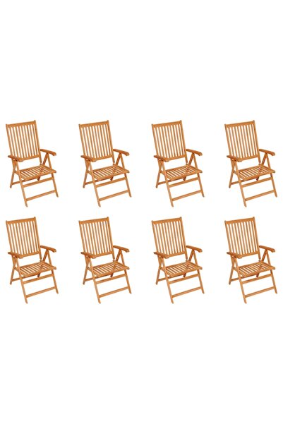 Concept Πτυσσόμενες καρέκλες κήπου, 8 τεμ., από μασίφ ξύλο τικ