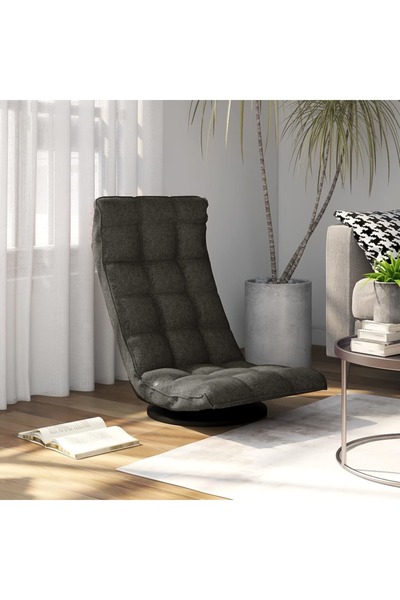 Concept Scaun de podea pivotant, gri închis, material textil