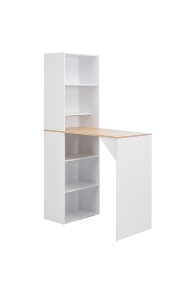 Concept Τραπέζι μπαρ με ντουλάπι, λευκό, 115 x 59 x 200 εκ.