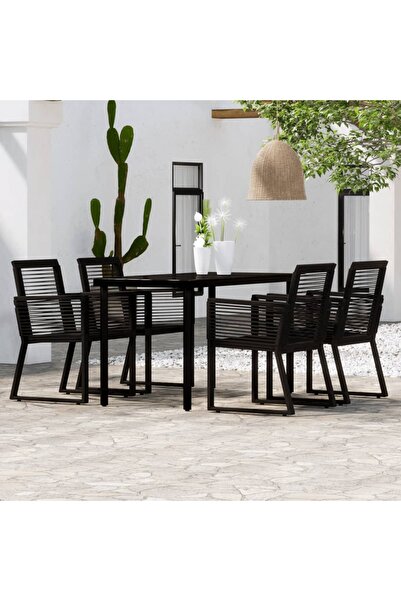 Concept Σετ επίπλων κήπου, 5 τεμάχια, μαύρο