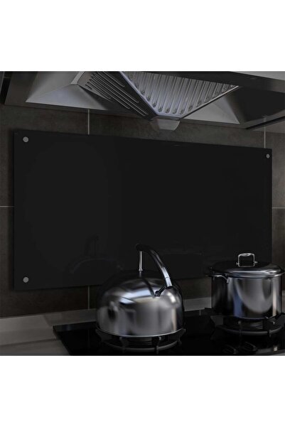 Concept Panou antistropi bucătărie, negru, 100x50 cm, sticlă securizată