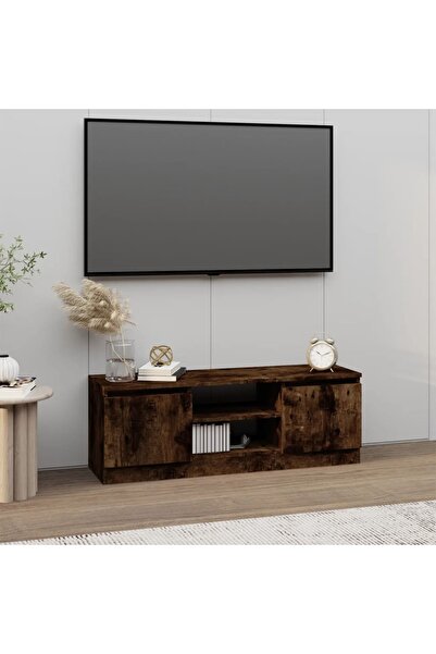 Concept Comodă TV cu ușă, stejar fumuriu, 102x30x36 cm