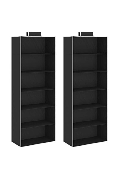 Concept Organizatoare suspendate dulap, 2 buc., cu 6 rafturi, textil