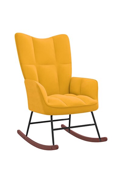 Concept Κουνιστή πολυθρόνα, μουσταρδί, Βελούδο