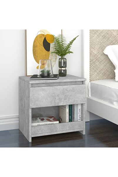 Concept Κομοδίνα, 2 τεμ., γκρι σκυροδέματος, 40x30x39 cm, μοριοσανίδα