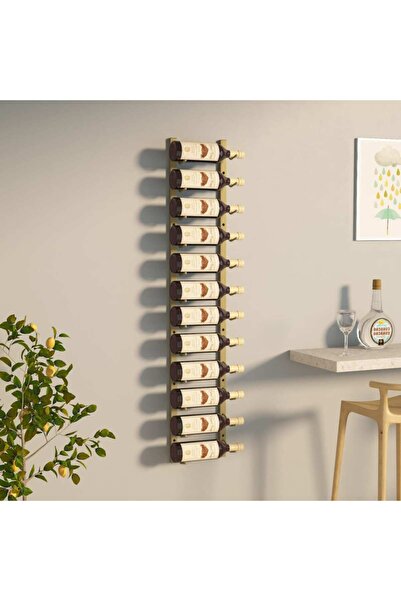 Concept Suport sticle de vin, de perete, 12 sticle, auriu, fier