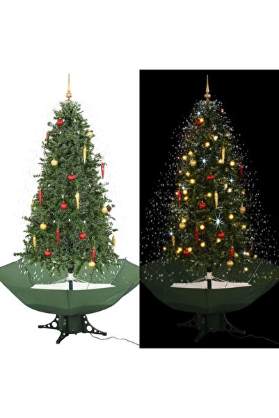 Concept Χριστουγεννιάτικο δέντρο με βάση από χιόνι και ομπρέλα, πράσινο, 190 εκ.