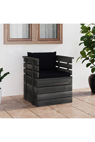 Concept Πολυθρόνα κήπου με μαξιλάρια, από ξύλο πεύκου