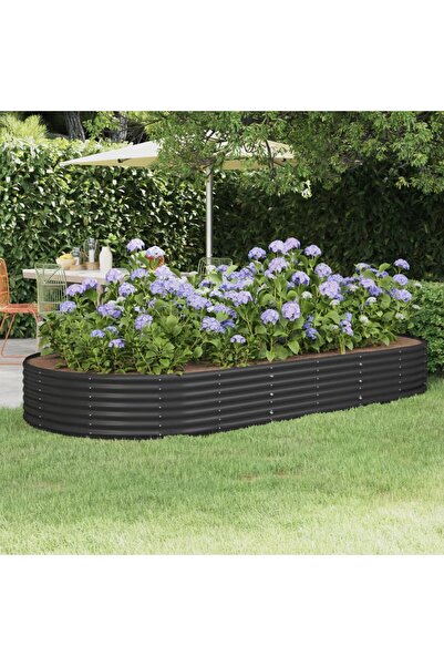 Concept Γλάστρα κήπου, ανθρακί, 296x140x36 cm, ατσάλινη