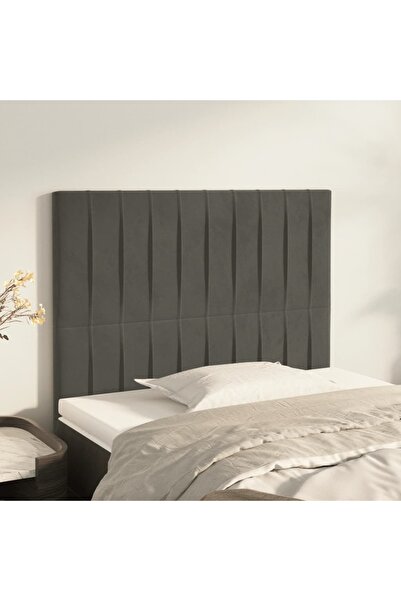 Concept Tăblii de pat, 2 buc, gri închis, 80x5x78/88 cm, catifea