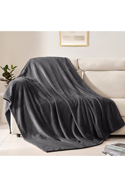 Arabest Bedding Fleece Blanket, 180x200cm Dark Gray, Soft 280GSM Microfiber, ...