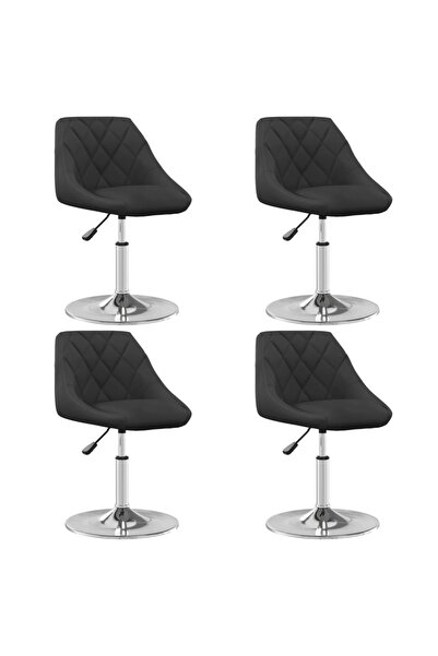 Concept Περιστρεφόμενες καρέκλες κουζίνας, 4 τεμ., μαύρες, Βελούδο