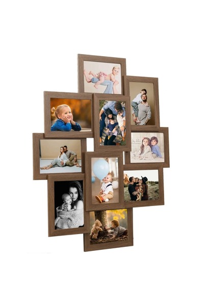 Concept Κορνίζα φωτογραφιών κολάζ ανοιχτό καφέ, για 10 φωτογραφίες x (10x15 ε...