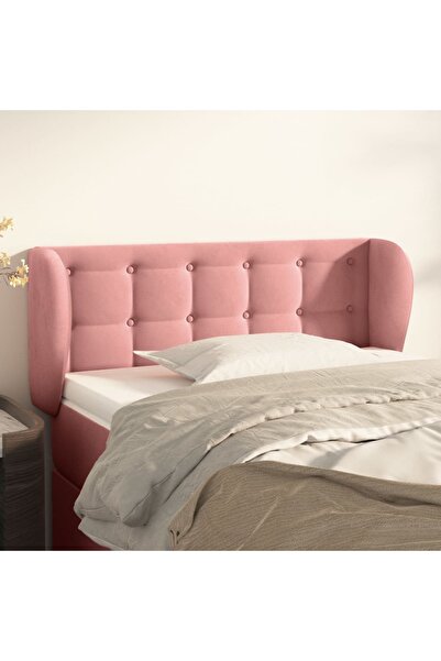 Concept Tăblie de pat cu aripioare roz 103x23x78/88 cm catifea