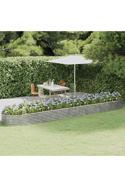 Concept Γλάστρα, ασημί, 507x100x36 cm, ατσάλι με ηλεκτροστατική βαφή πούδρας