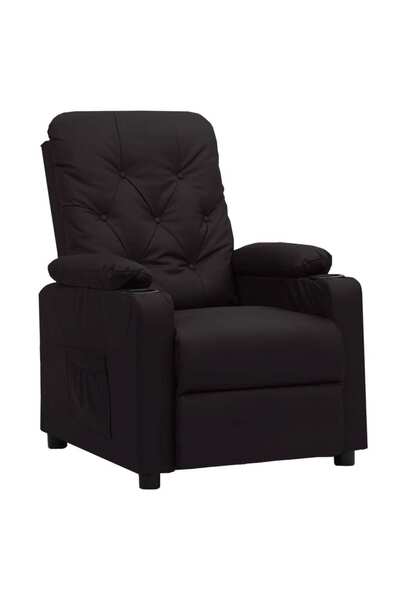 Concept Ανακλινόμενη πολυθρόνα, μαύρη, οικολογικό Δερμάτινο