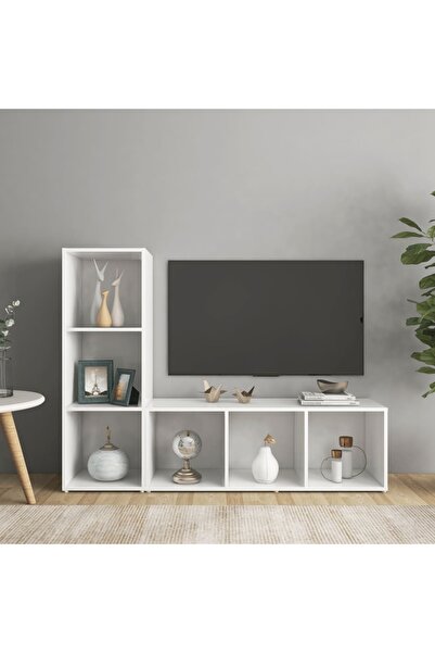 Concept Comode TV, 2 buc., alb, 107x35x37 cm, PAL