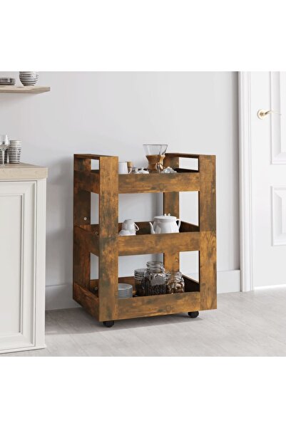 Concept Καρότσι κουζίνας καπνιστή δρυς 60x45x80 εκ. επεξεργασμένο ξύλο