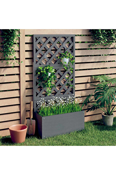 Concept Jardinieră cu spalier, gri, 65x33x135 cm, WPC
