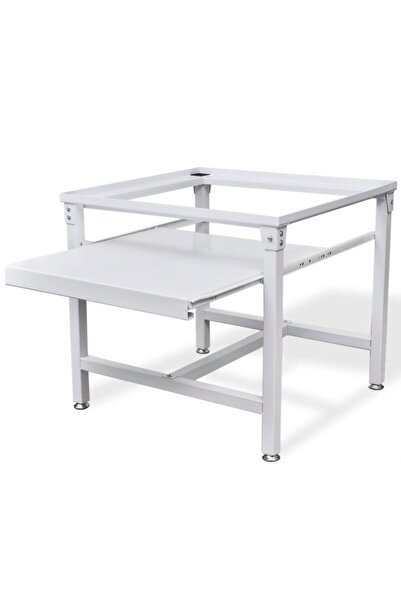 Concept Washing machine stand with retractable shelf, white