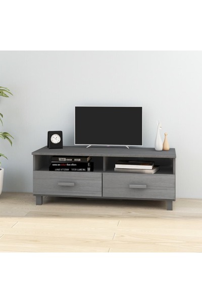 Concept Comodă TV, gri închis, 106x40x40 cm, lemn masiv de pin