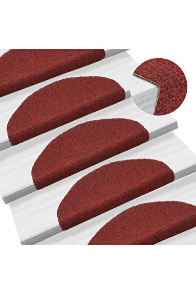 Concept Covorașe autocolante de scări, 15 buc, 65 x 21 x 4 cm, roșu