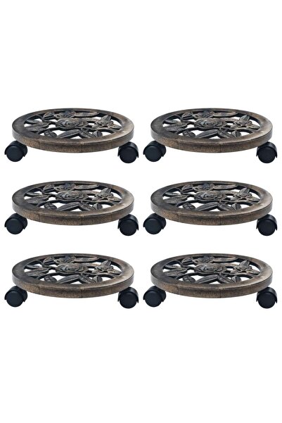 Concept Suporturi de plante cu role, 6 buc., bronz, 30 cm, plastic