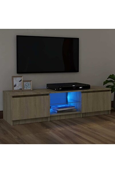 Concept Comodă TV cu lumini LED, stejar sonoma, 120x30x35,5 cm