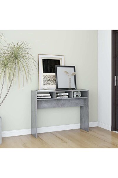 Concept Τραπέζι κονσόλας, γκρι σκυροδέματος, 105x30x80 cm, μοριοσανίδα