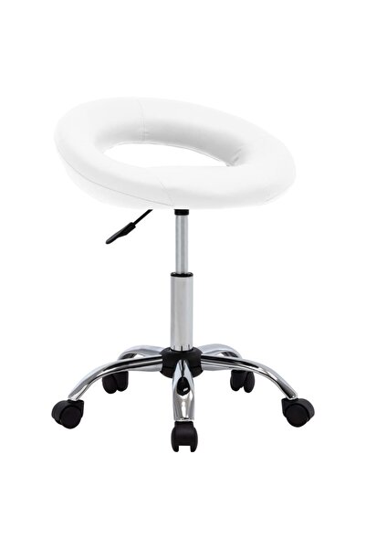 Concept Περιστρεφόμενη καρέκλα εργασίας, λευκή, οικολογικό Δερμάτινο