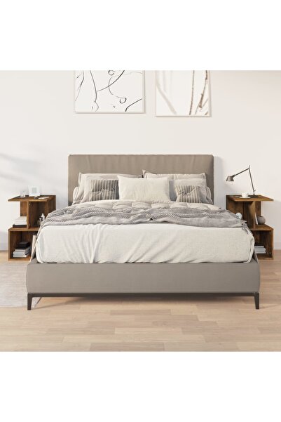 Concept Noptiere, 2 buc., stejar fumuriu, 35x35x55 cm, lemn prelucrat