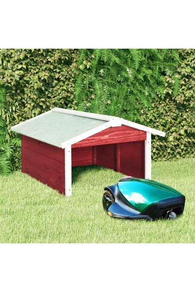 Concept Ρομποτική χλοοκοπτική μηχανή γκαράζ κόκκινο & λευκό 72x87x50 εκ. ξύλο...